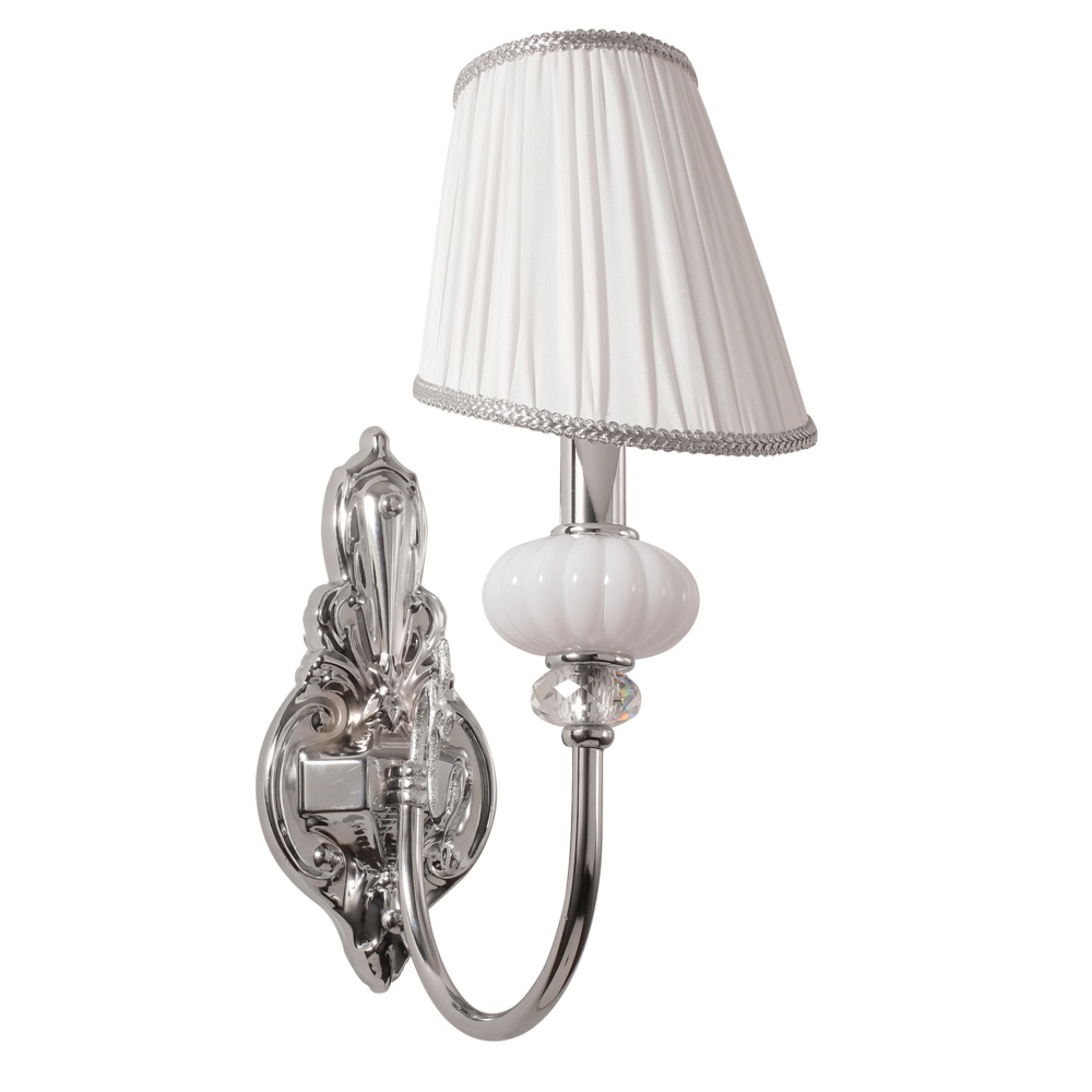 Бра, настенный светильник. Хром, белый 1*E14 40W 230V. Crystal Lux Alma Alma white AP1