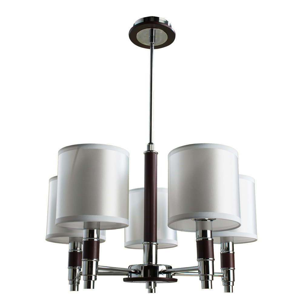 Люстра. 5*E14, 40W, 220V. Хром/Коричневый Arte Lamp Circolo A9519LM-5BR.