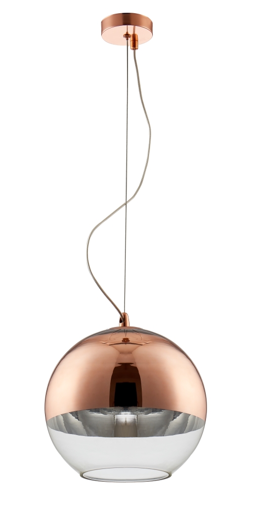 Светильник подвесной   1*E27  60W 220V. Медный глянцевый  Crystal Lux WOODY WOODY SP1 D300 COPPER