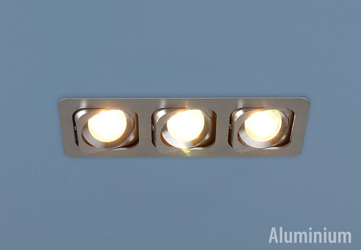 1021/3 CH.(a030516).Elektrostandard.Aluminium. Встраиваемый светильник Алюминий,прямоугольник.3*Gu5.