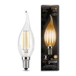 Светодиодная лампа "Свеча на ветру" . E14, 11W, 220V, 2700K. Gauss 104801111