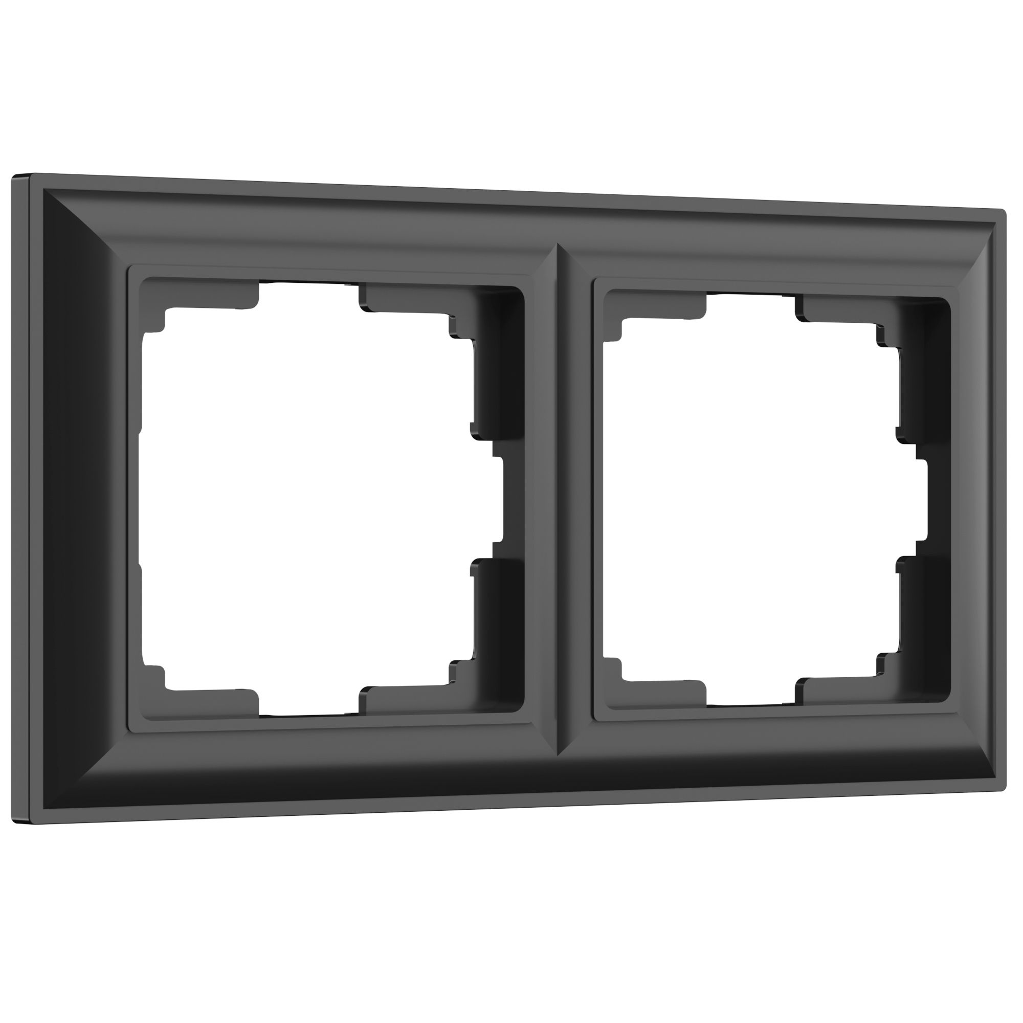 Рамка на 2-поста Черный матовый Поликарбонат матовый. Werkel Fiore W0022208
