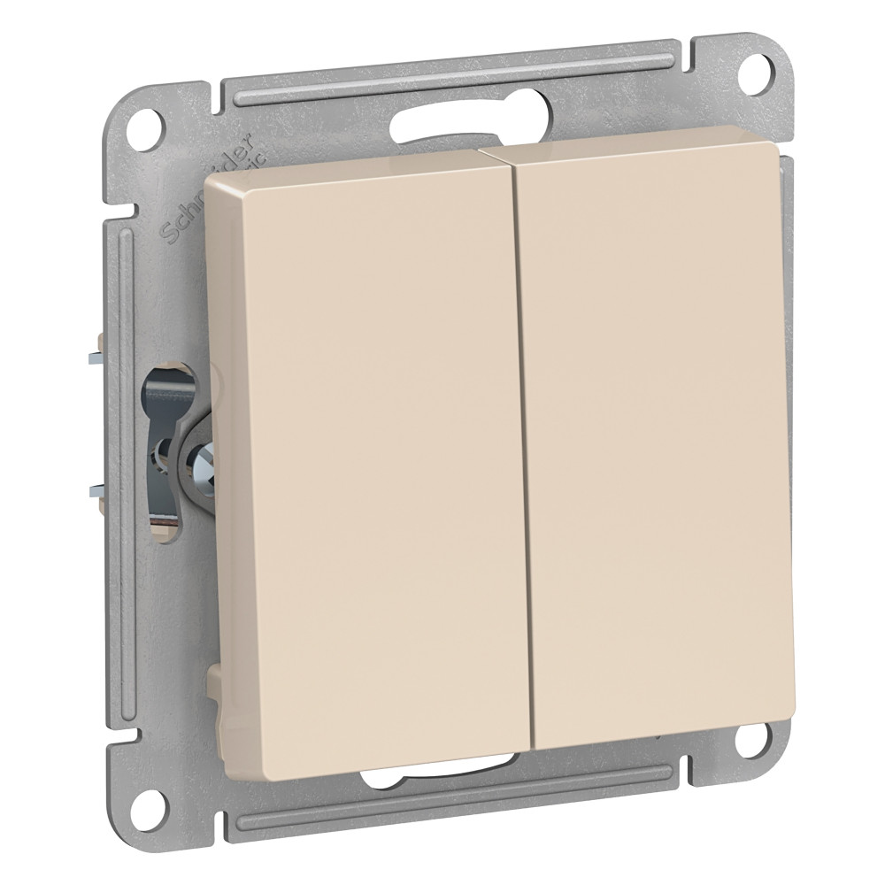Выключатель/Переключатель 2-клавишный Бежевый IP20 Systeme Electric AtlasDesign ATN000251
