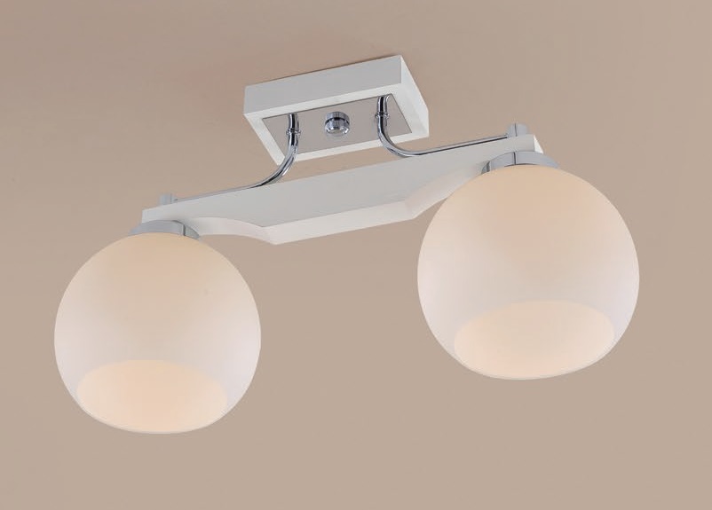 Люстра потолочная. 2*E27, 75W, 220V. Хром, белый CitiLux Ариста CL164322.
