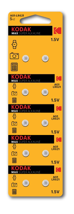 Алкалиновые (щелочные) элементы питания (1 шт) BUTTON CELLS 1.55V. Kodak AG0-LR521 Kod Max