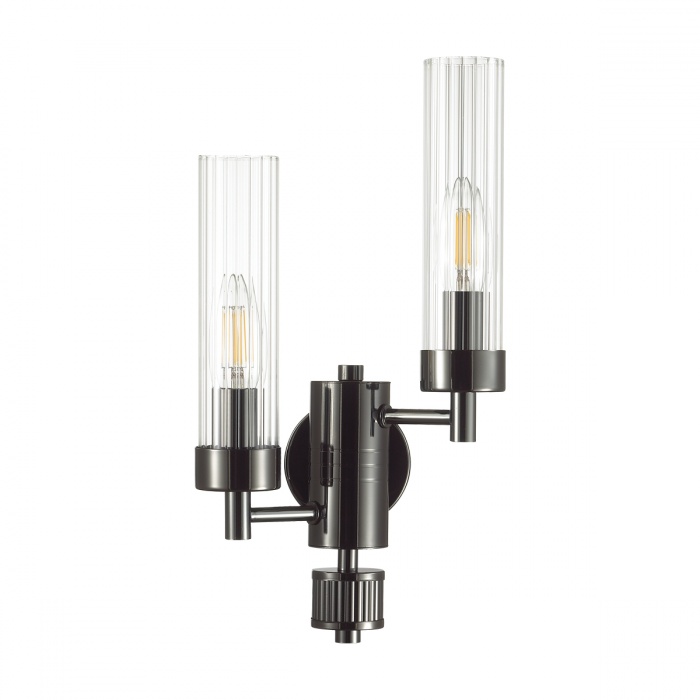 Бра, настенный светильник. Черный хром 2*E14 40W 220V. Lumion KAMILLA 5275/2W