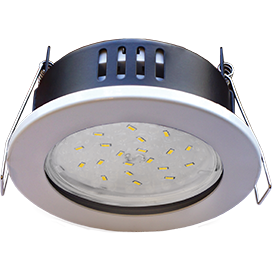 Влагозащищенный встраиваемый светильник IP65. 1*GX53, max 13W, 220V, Белый . Ecola FW5365ECB