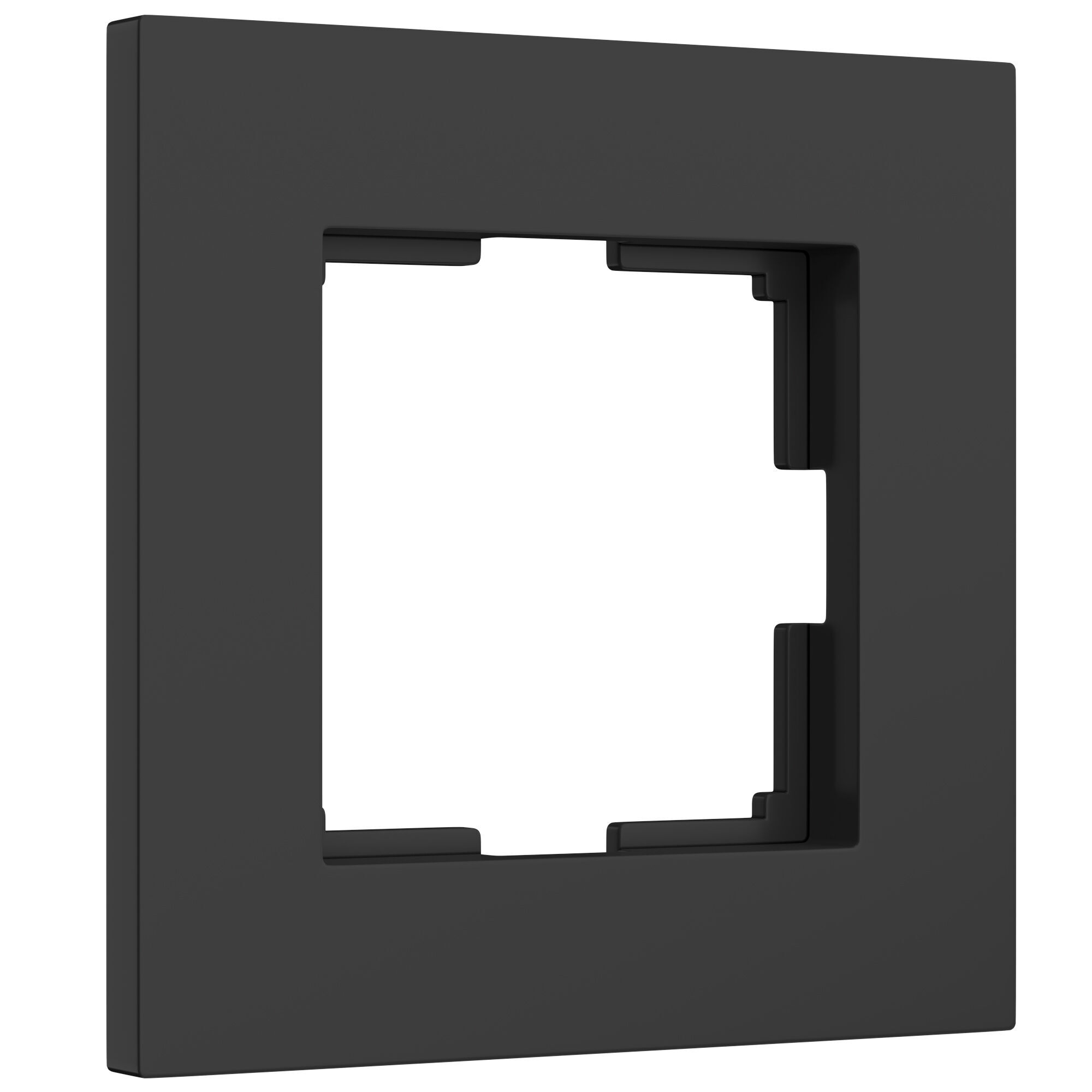 Рамка на 1-пост Черный матовый поликарбонат матовая поверхность. Werkel Slab  W0012908