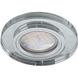 Встраиваемый светильник круг 1*Gu5.3 240/12V,. Хром, стекло. EcolaFC1650EFF