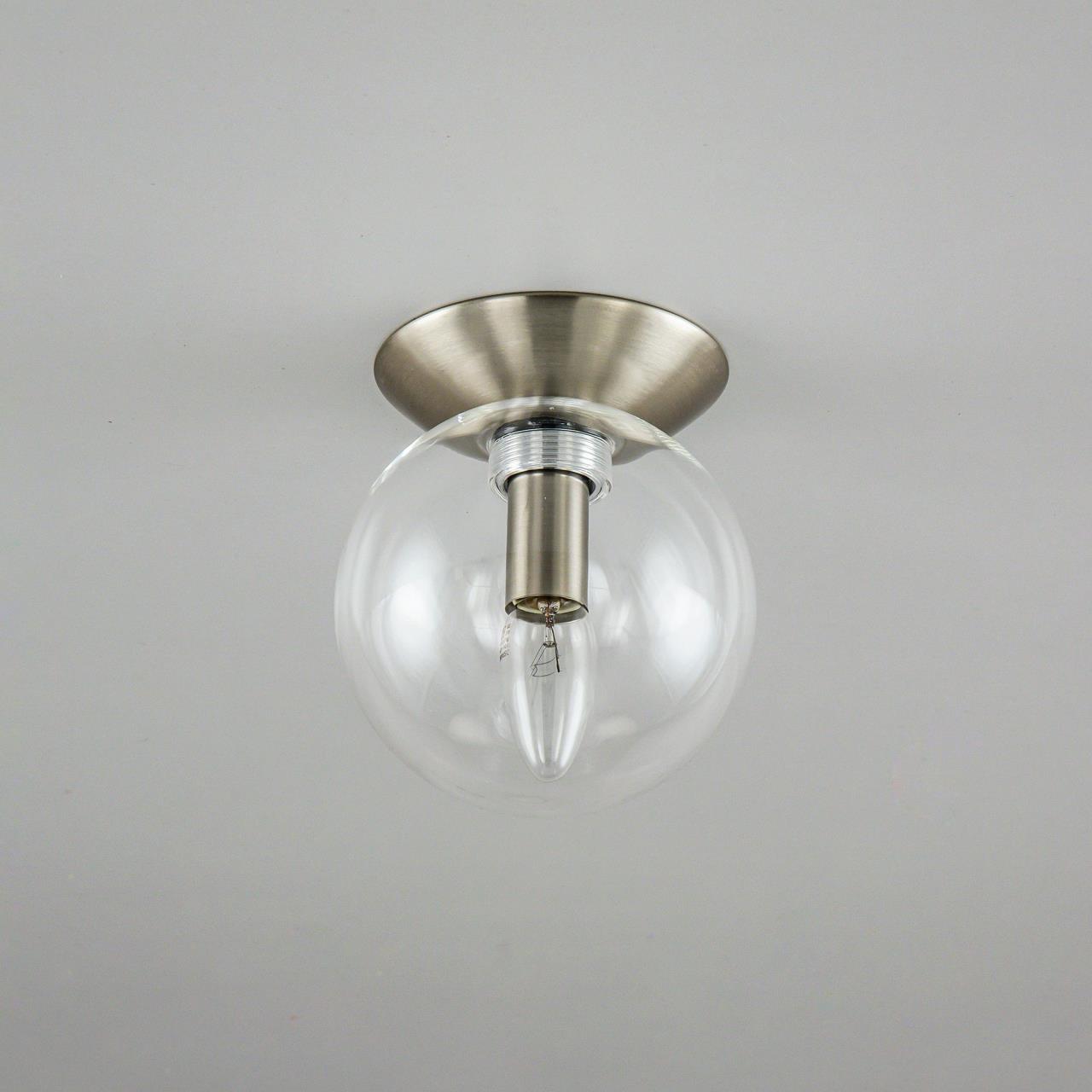 CL102511. CitiLux. Томми.Светильник потолочный.Хром матовый, прозрачное стекло, 1*E14 40W 220V IP20