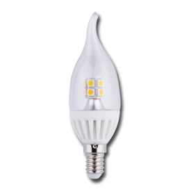 Светодиодная лампа "свеча на ветру" керамика . E14, 4W, 220V, 2700K. Ecola C4YW40ELC