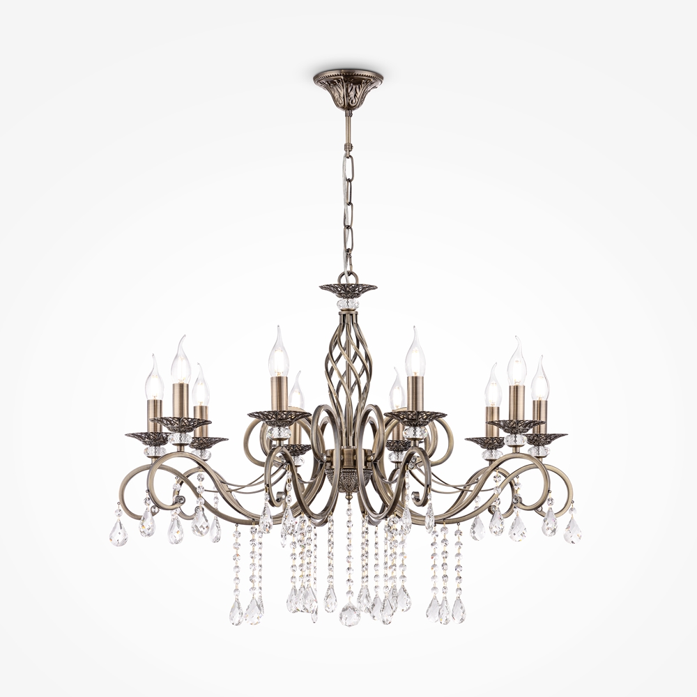 Люстра. 10*E14, 60W, 220V. Бронза Maytoni Grace Royal Classic RC247-PL-10-R.