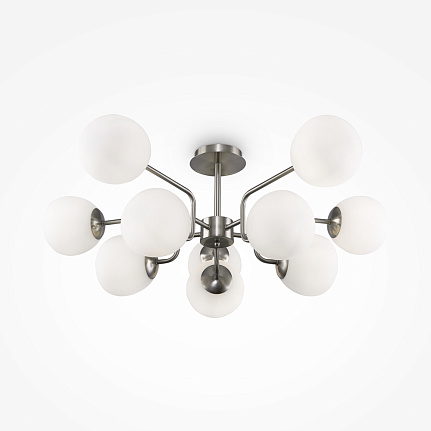 MOD221PL-10N. Maytoni. Люстра потолочная  10*E14  40W 220V. Никель, белый