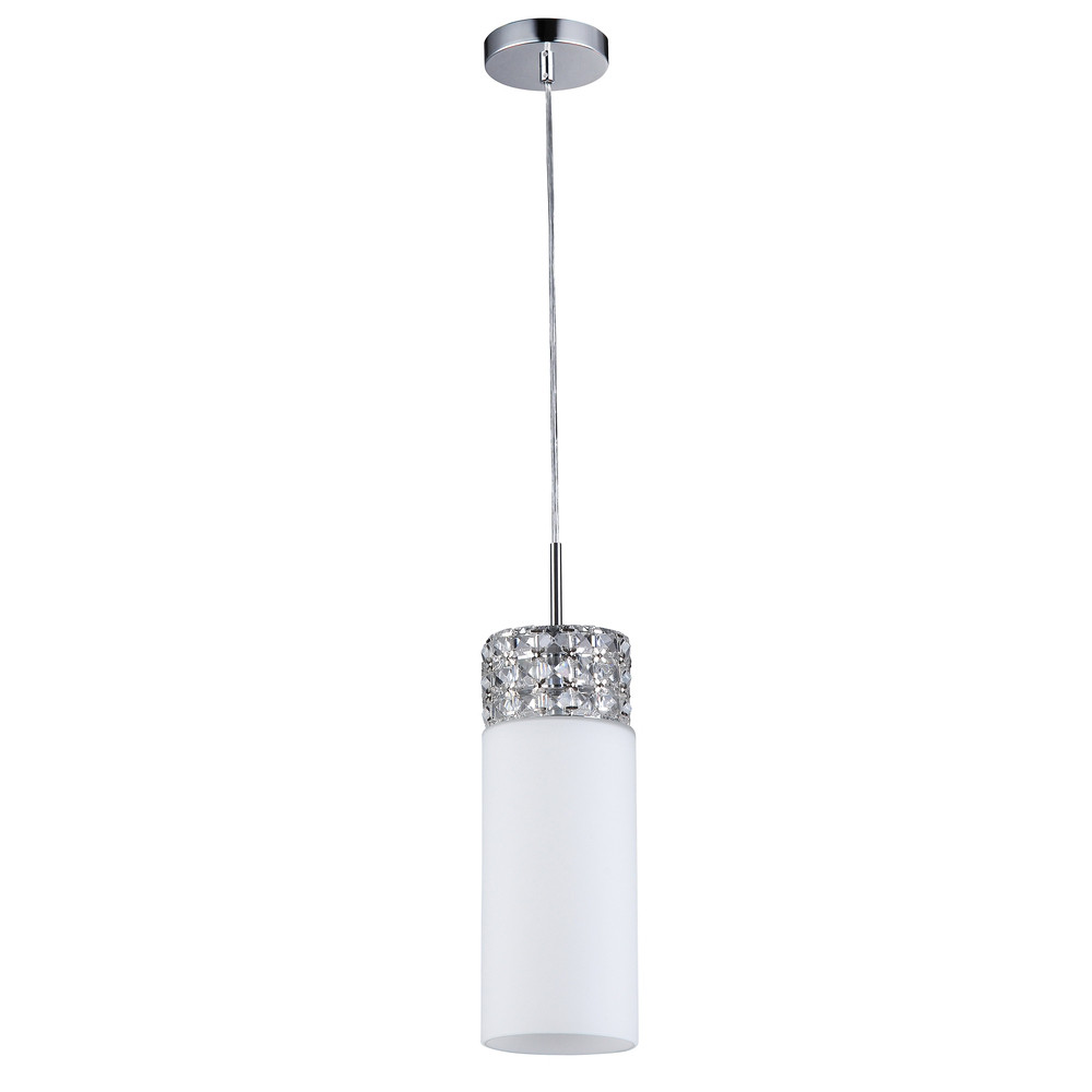 Светильник подвесной   1*E14  40W 220V. Хром, белый Maytoni Collana P077-PL-01-N