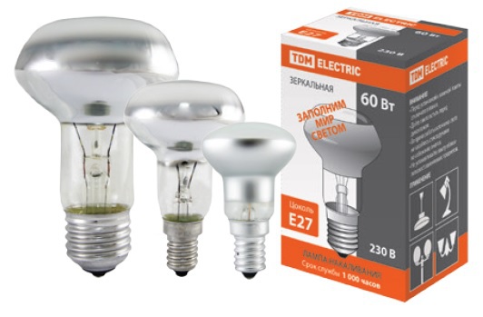 Лампа накаливания "Рефлектор" . E14, 60W, 220-230V, TDM electric R50 SQ0332-0028
