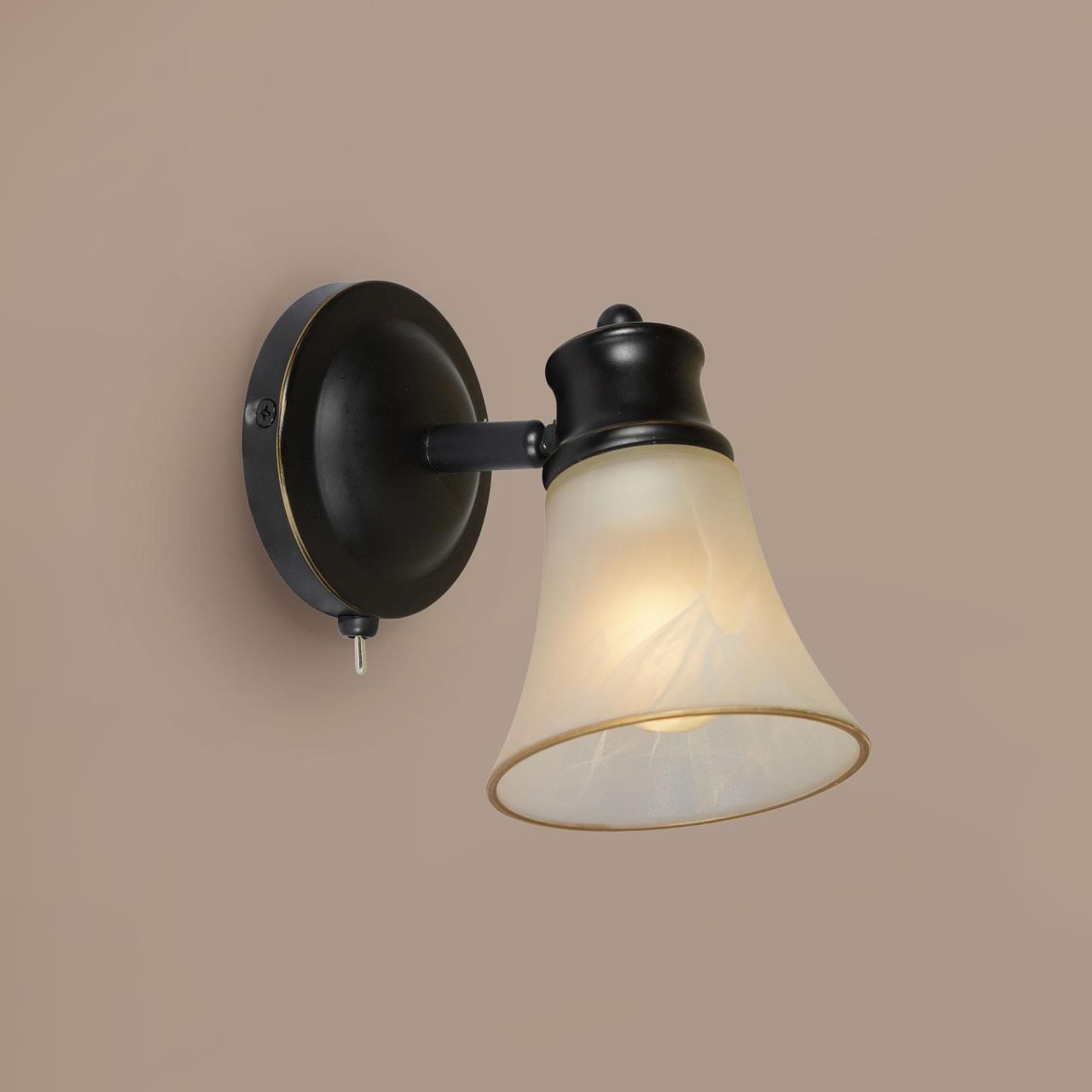 Бра, настенный светильник. Венге, белый 1*E14 60W 230V. CitiLux Классик Трек CL560515