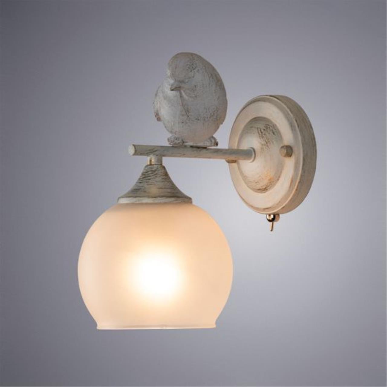 Бра. Белый состаренный 1*E27 60W 220V. Arte Lamp GEMELLI A2150AP-1WG