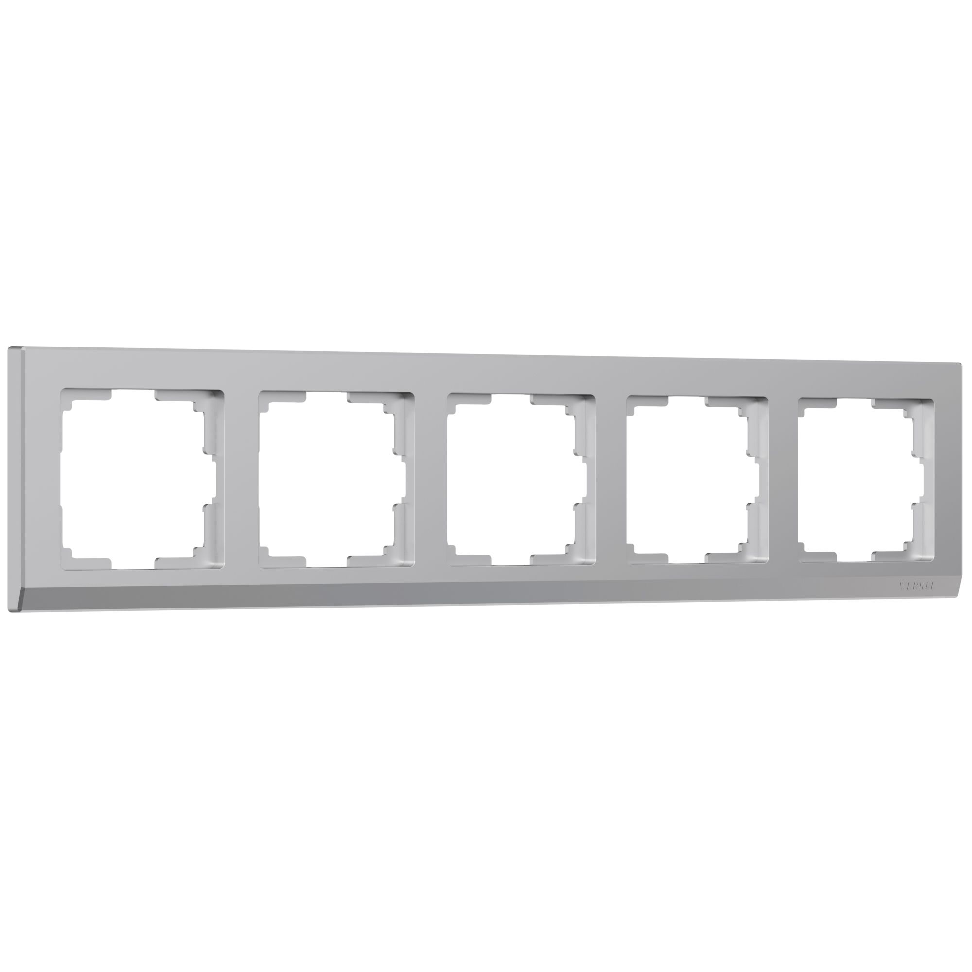 Рамка на 5-постов серебряный поликарбонат Werkel Stark W0051806