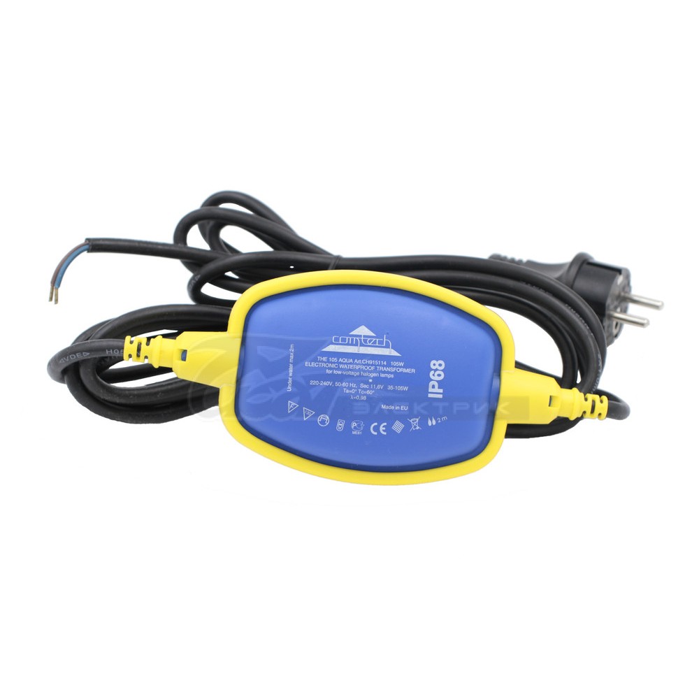 Трансформатор водонепроницаемый, IP68, 35-105W, 220V/11,5V. Comtech THE 105 AQUA IP68