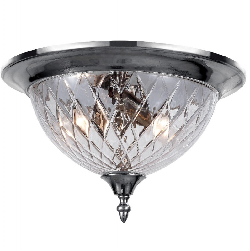 Светильник потолочный. Хром, прозрачный 3*E14 60W 220V. Crystal Lux NUOVO NUOVO PL3 CHROME