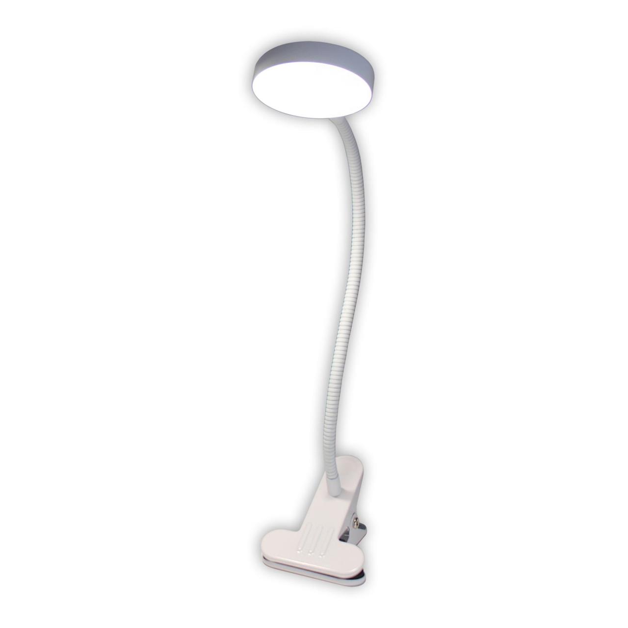 Лампа на прищепке с диммером. LED, 7W, 220V, 4000K. Белый CitiLux CL803070N.