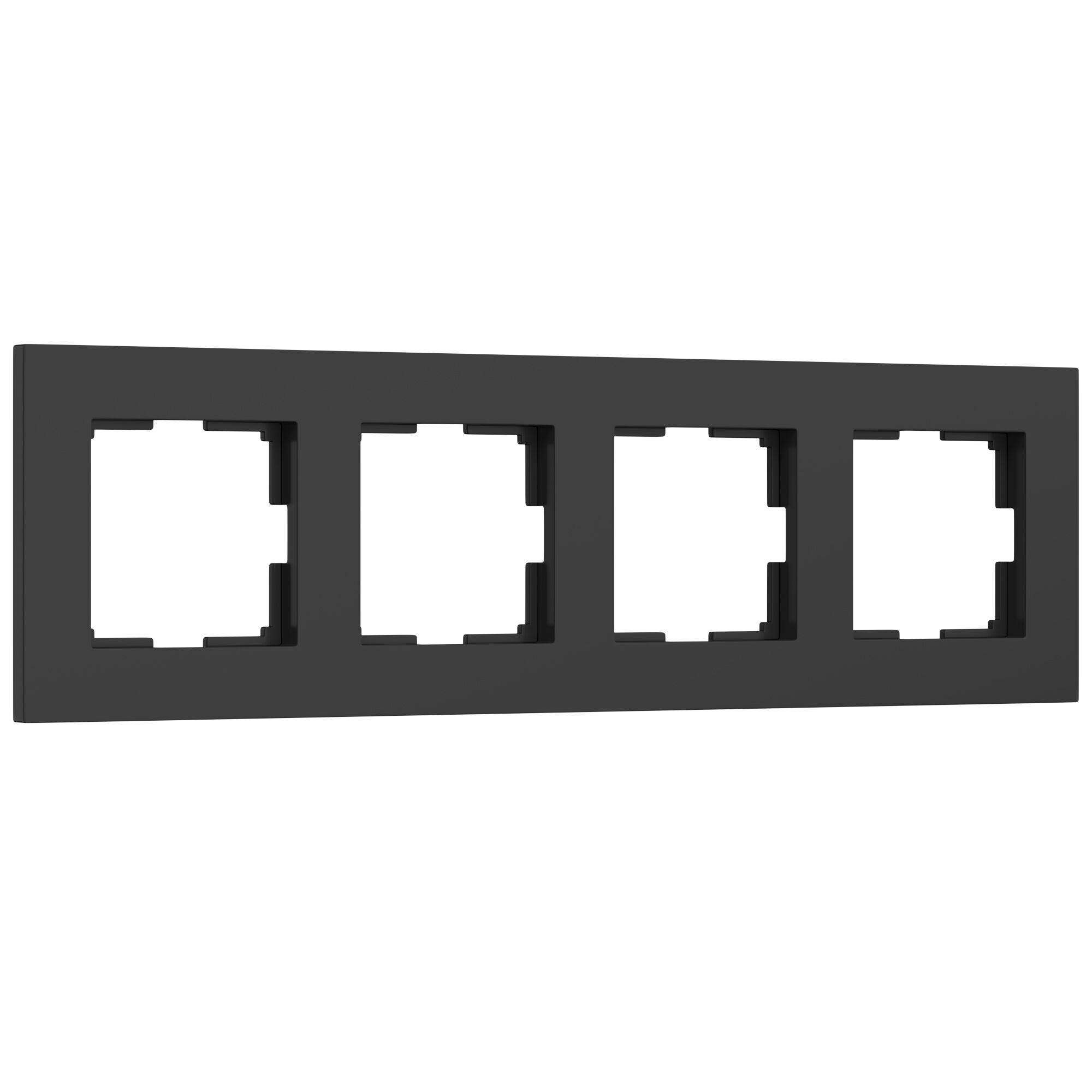 Рамка на 4-поста Черный матовый поликарбонат Werkel Slab  W0042908