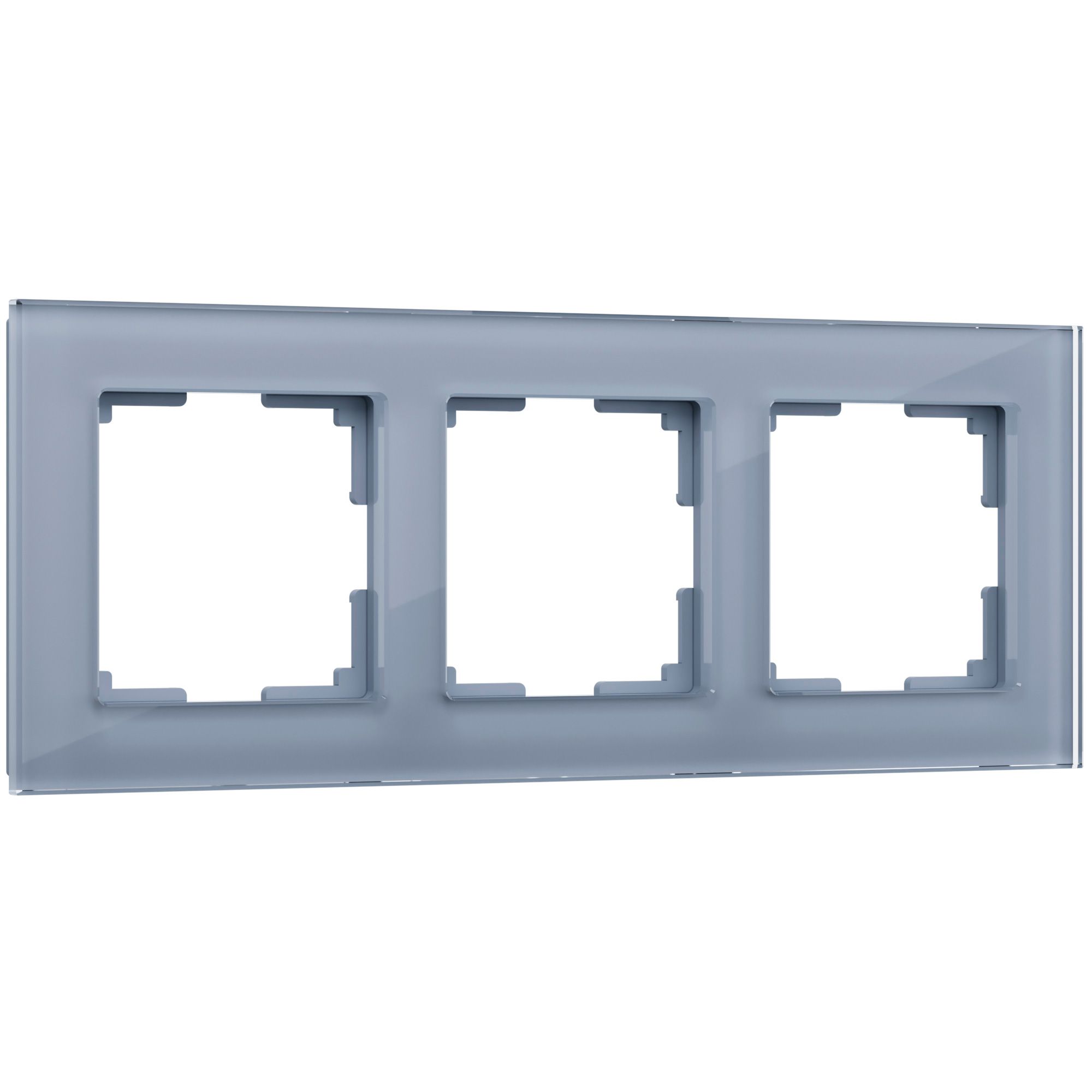 Рамка на 3 поста Серый стекло Werkel Favorit W0031115