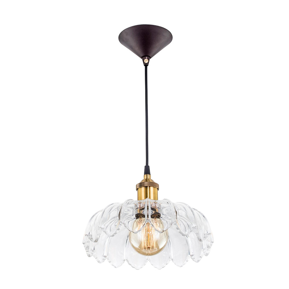 CL450107. CitiLux. Эдисон. Светильник подвесной  1*E27  75W 220V. Черный, бронза, прозрачное стекло