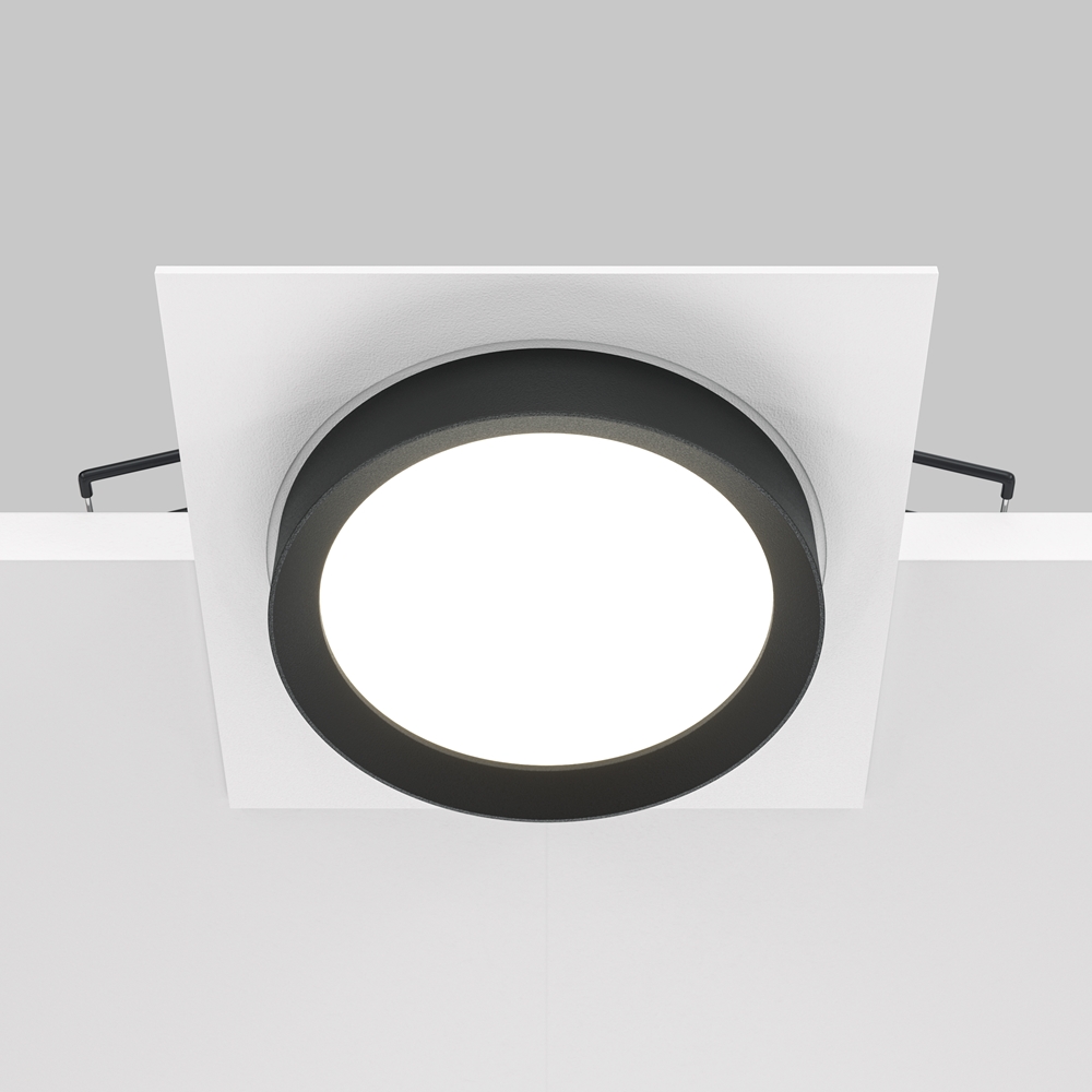 DL086-GX53-SQ-WB. Maytoni. Встраиваемый светильник, 1*GX53, 15W, 240V. Белый, черный