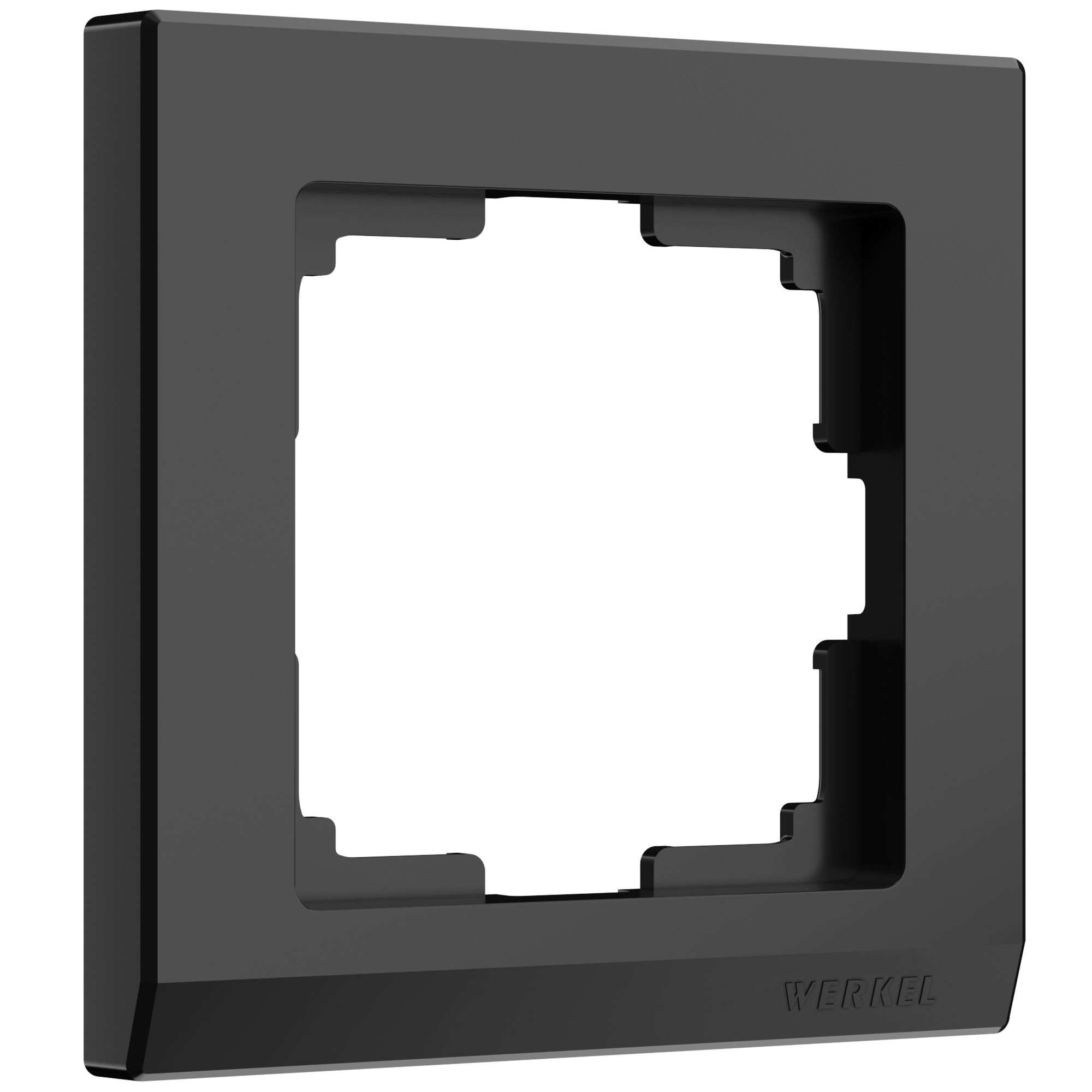 Рамка на 1-пост Черный Поликарбонат матовый. Werkel Stark W0011808