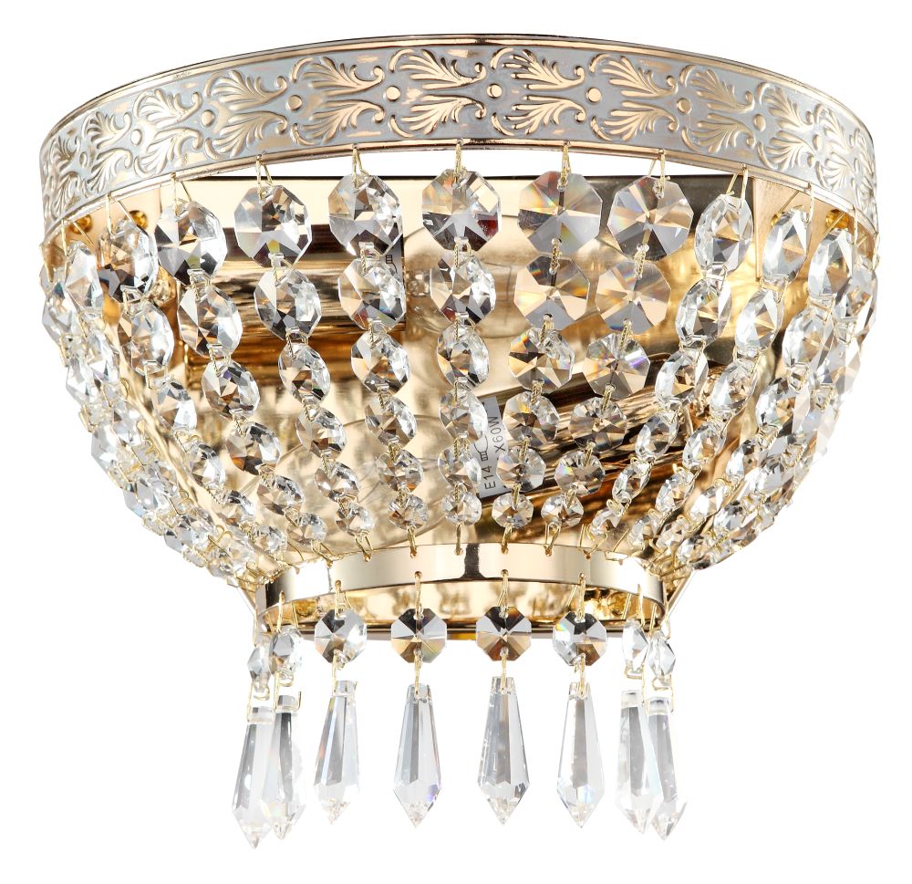 Бра, настенный светильник. Золото белое, прозрачный 2*E14 60W 220V. Maytoni Bella Royal Classic DIA7