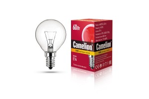 Лампа накаливания "Шар" . E14, 60W, 220-230V, Camelion D45 60/D/CL/E14