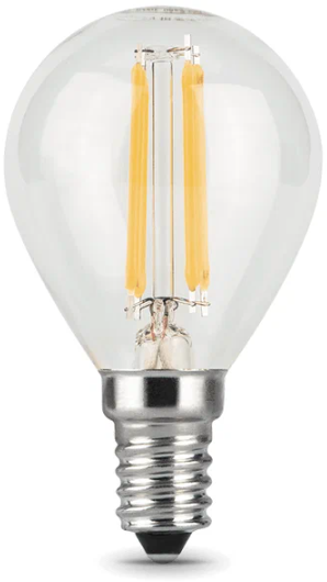 Светодиодная лампа "Шар" шаг.дим-ние . E14, 7W, 220V, 4100K. Gauss 105801207-S