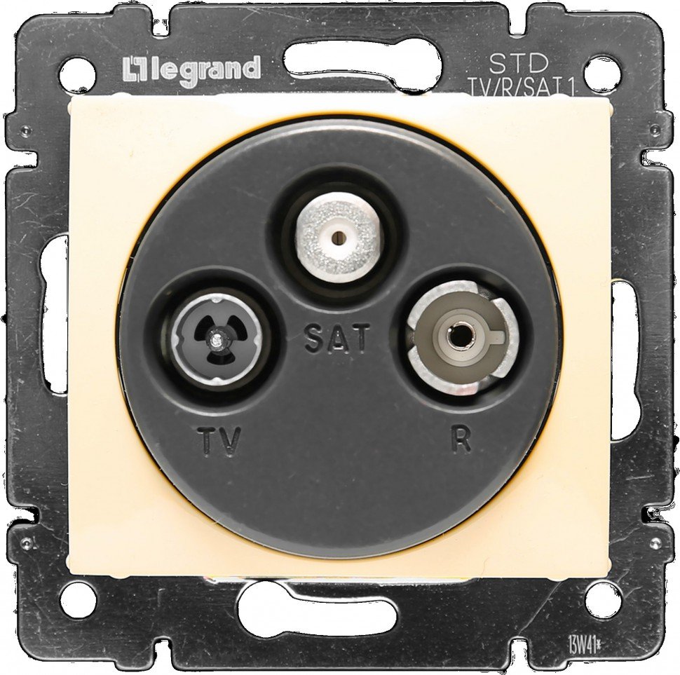 774335. Legrand. Valena (Слоновая кость). Розетка TV-R-SAT TV:4-862мГц;  R: 87,5-108 мГц; SAT: 950-2