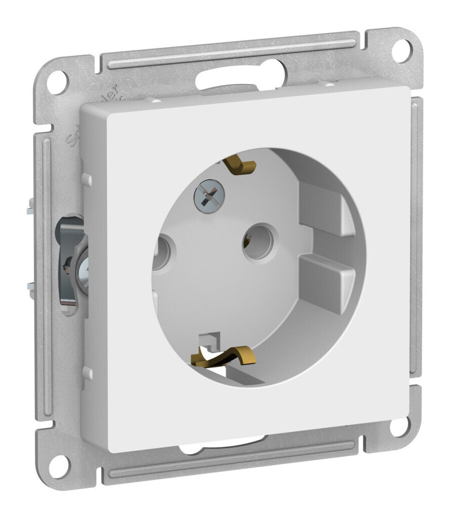 ATN001343.Systeme Electric.AtlasDesign (Лотос).Розетка 2К+З с заземлением Механизм с накладкой, 16A,