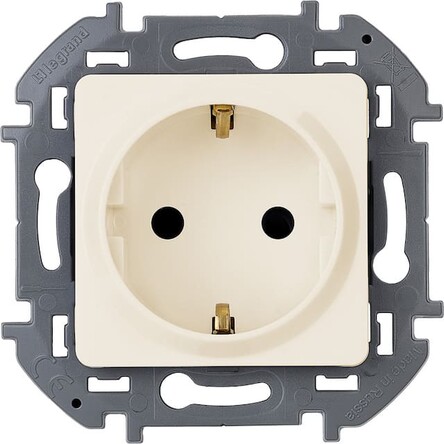 673721. Legrand. Inspiria (Слоновая кость). Розетка 2К+З, 16A, встраиваемый монтаж, IP20, Безвинтово