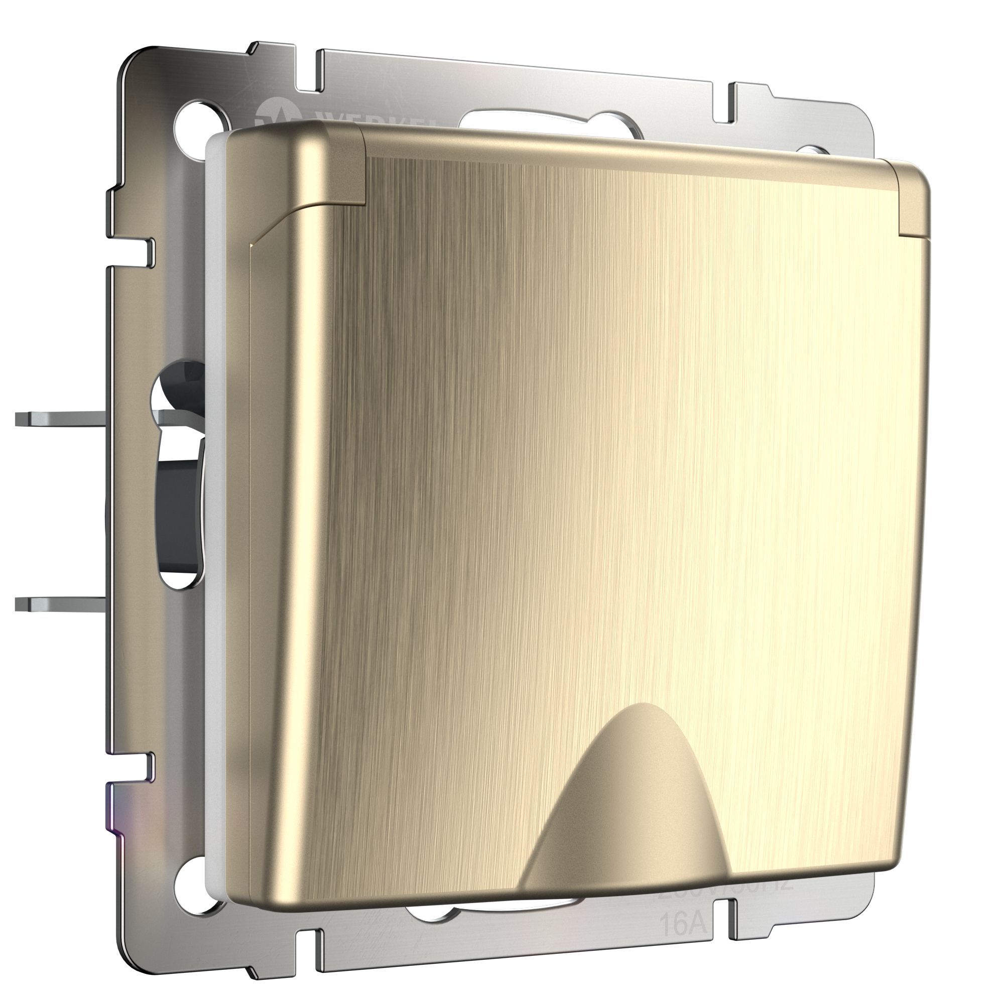 Розетка с заземлением IP44 16A шампань. Шампань рифленый. Werkel W1171210
