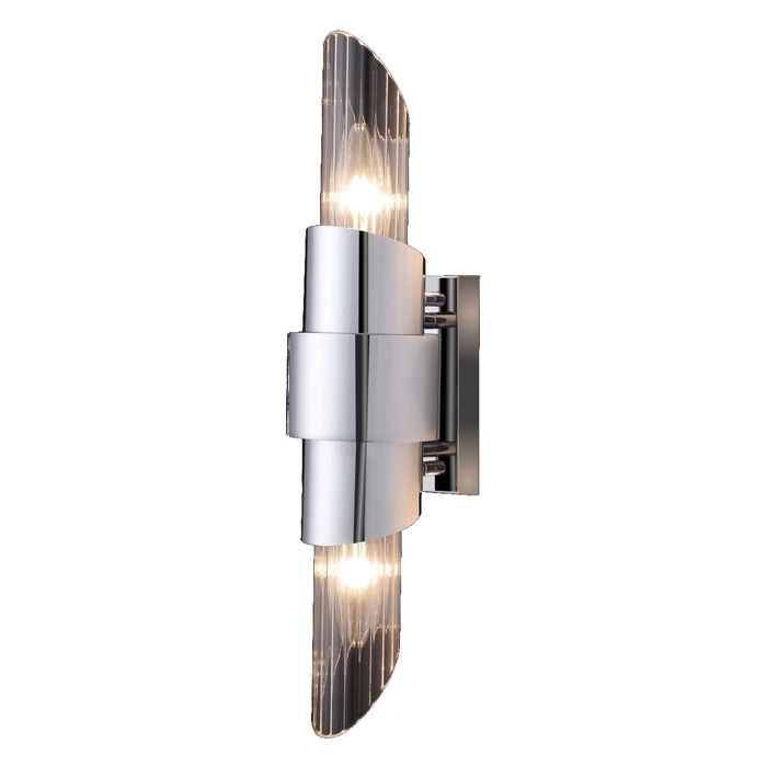 Бра. Хром, прозрачное стекло 2*E14 60W 230V. Crystal Lux Justo JUSTO AP2 CHROME