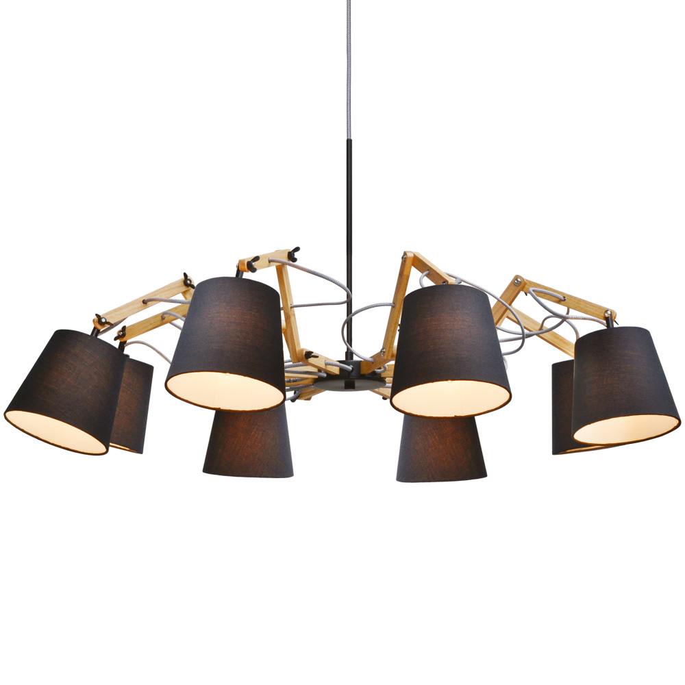 A5700LM-8BK. Arte Lamp. Люстра  8*E14  40W 220V. Черный/Светлое дерево