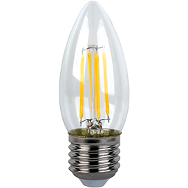 Светодиодная лампа филамент "Свеча" . E27, 7W, 230V, 2700K. Ecola N7QW70ELC