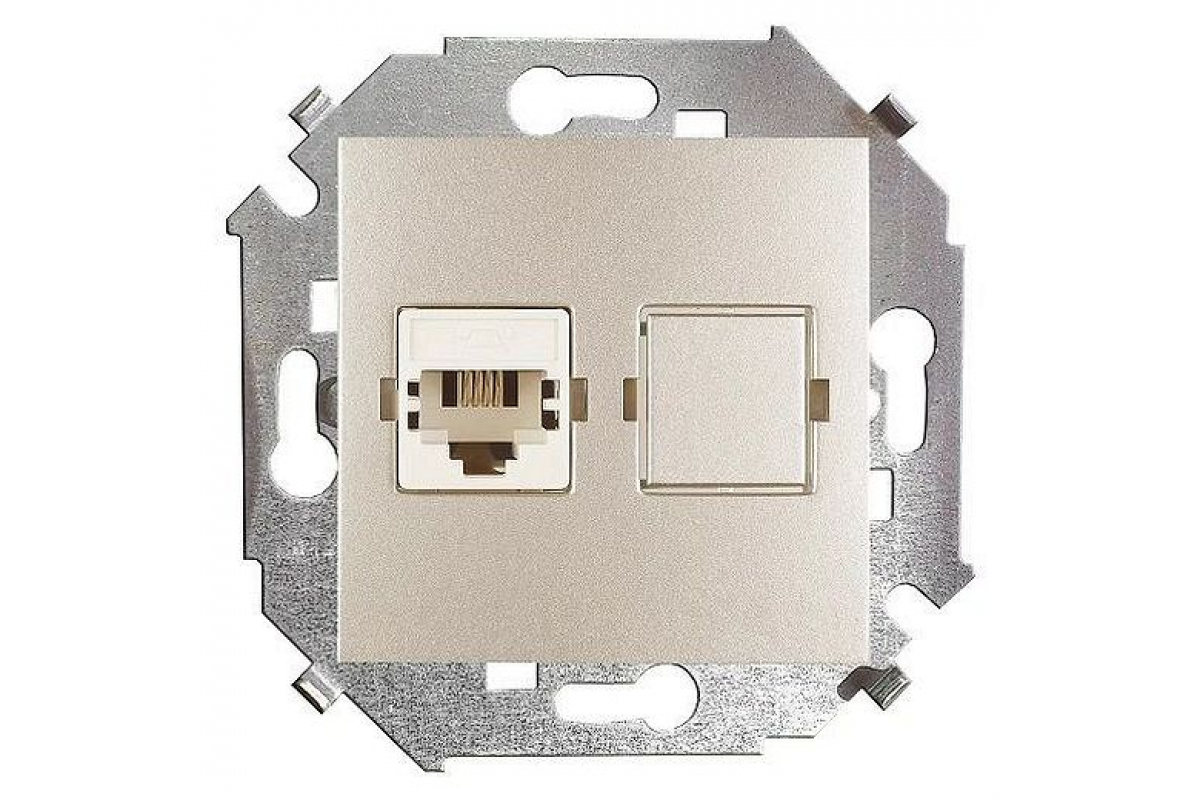 Simon Simon 34 Шампань Механизм розетки телефонной RJ11 IP20 Шампань металлик 1591480-034