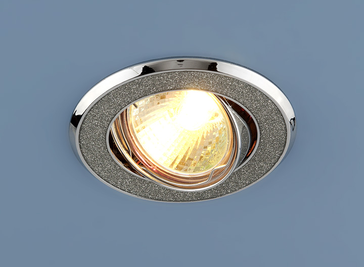 611A MR16 SL.(a032242).Elektrostandard. Встраиваемый светильник поворотный. Серебро блеск/хром,кругл