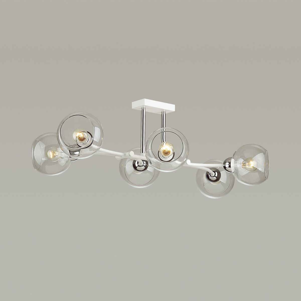 Люстра потолочная. 6*E14, 40W, 220V. Белый, хром Lumion Moderni 4517/6C.