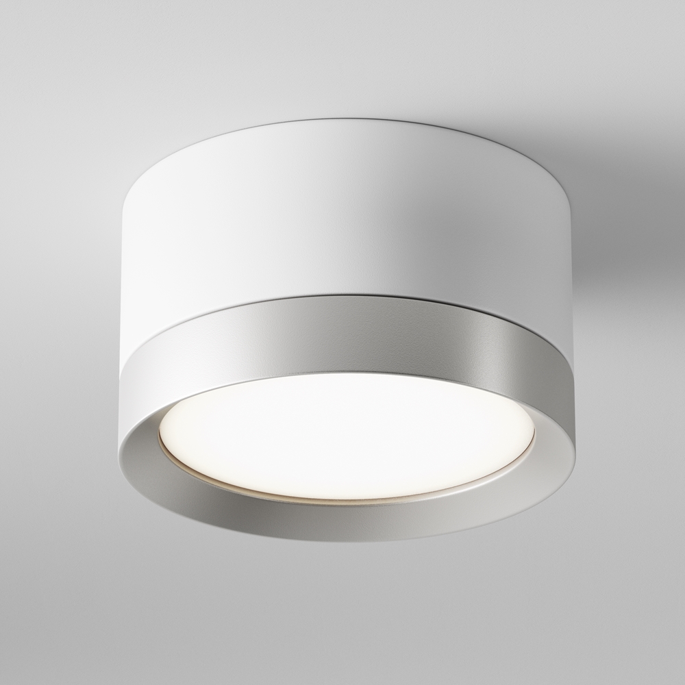 C086CL-GX53-SRD-WS Maytoni Потолочный светильник, 1*GX53 15W 220V IP20. Белый, серебро