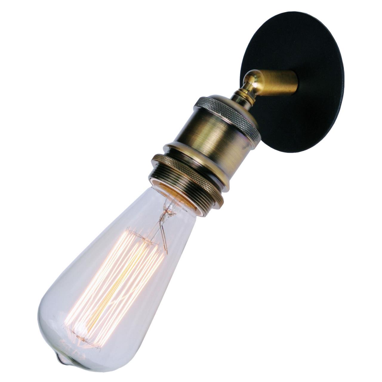 Настенно-потолочный светильник. Черный/бронзовый 1*E27 60W 230V. Lussole Centereach Лофт LSP-9320