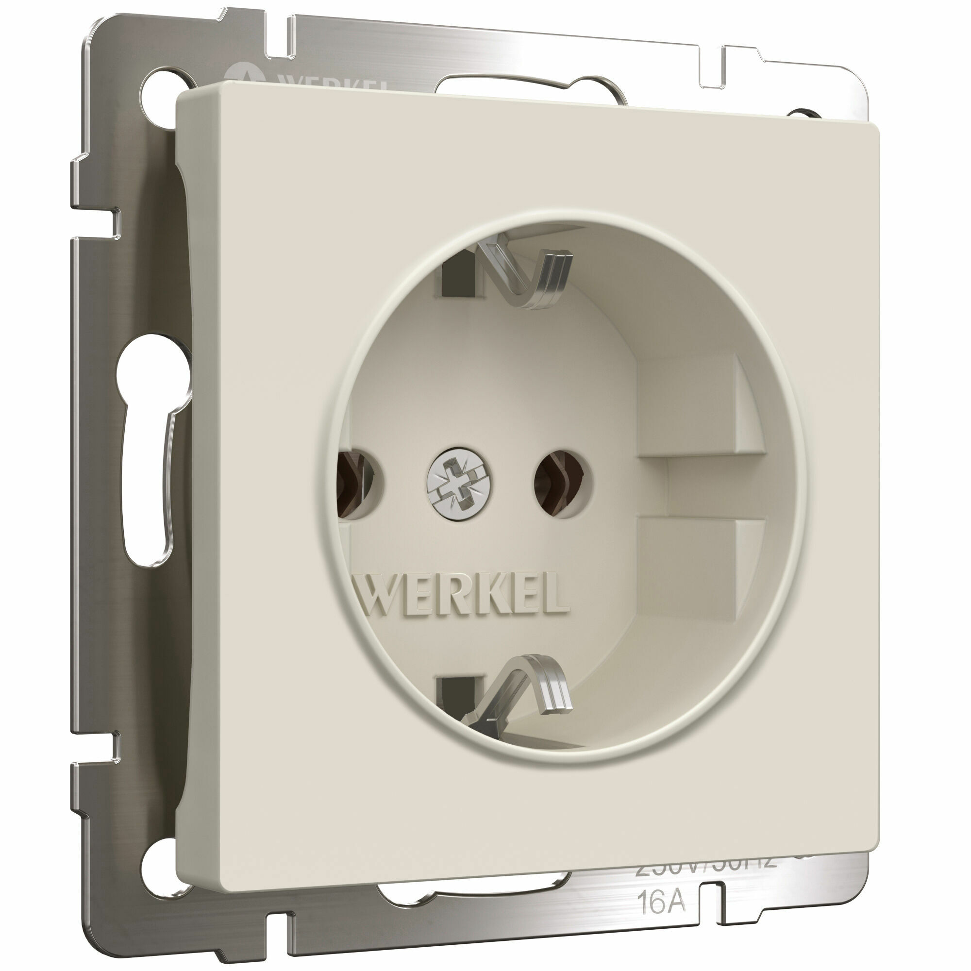 Розетка с заземлением IP20 16A Айвори. Айвори матовый. Werkel W1171062