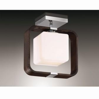 Светильник потолочный, накладной. 1*E27, 60W, 220V. Темно-коричневый,хром Odeon Light Via 2199/1C.