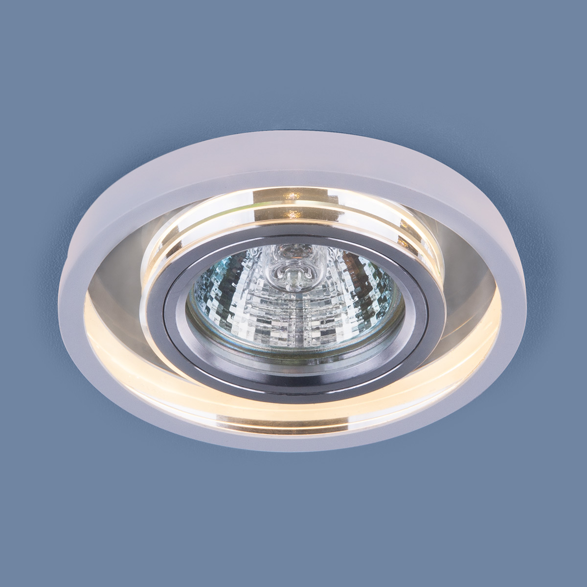 7021 MR16 SL/WH.(a036742).Elektrostandard. Встраиваемый светильник композитный. зеркальный, хром, бе