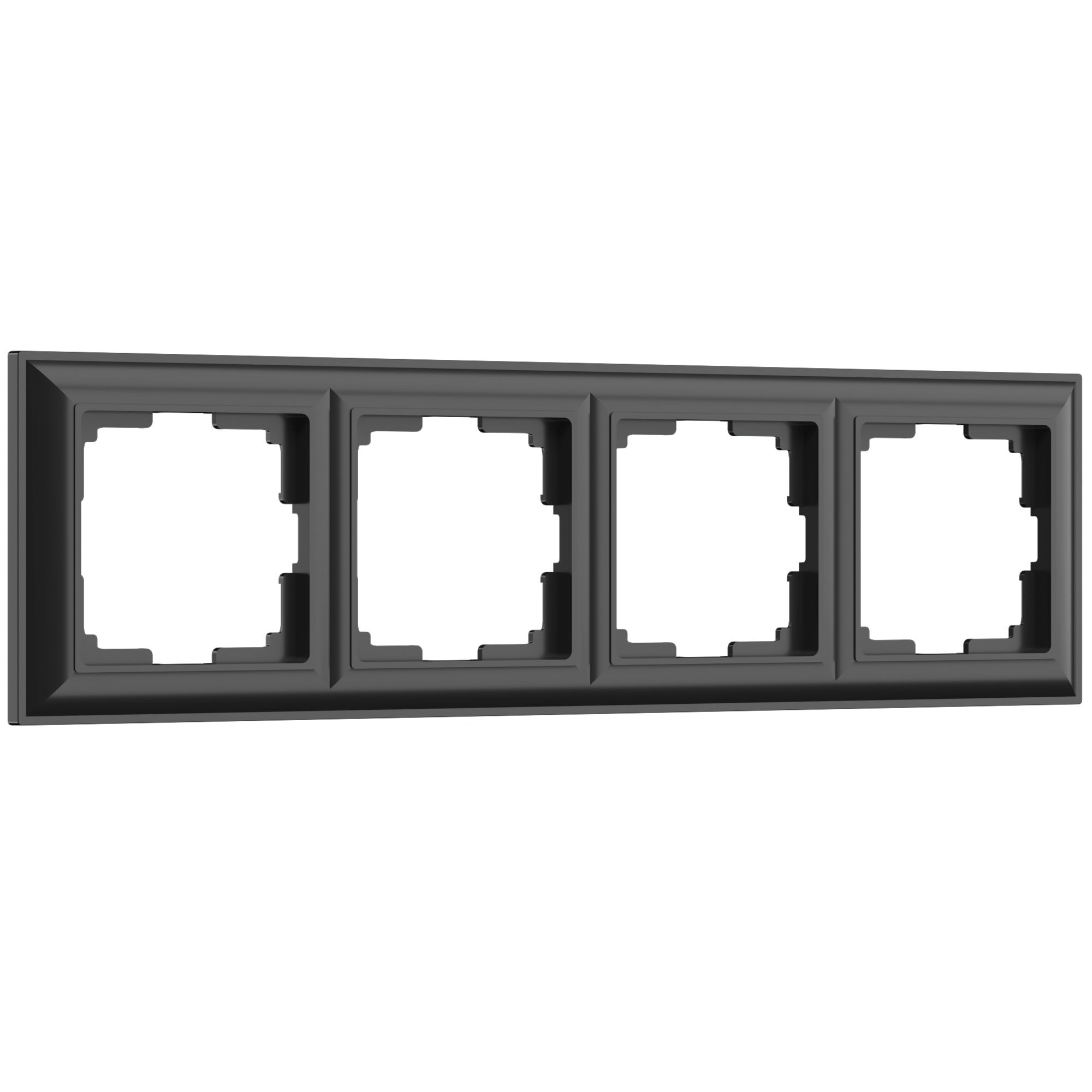 Рамка на 4 поста черный матовый поликарбонат Werkel Fiore  W0042208