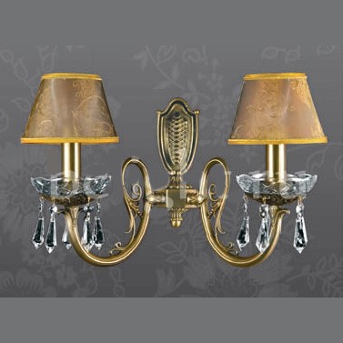 Бра, настенный светильник. Золотой 24K 2*E14 40W 220V. Villa Romana 182/A2 oro 24K